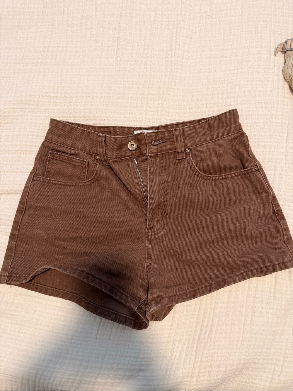 Cotton On Brown High-Rise Denim Shorts